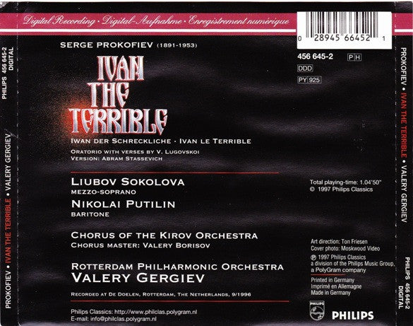 Prokofiev* - Valery Gergiev : Ivan The Terrible (CD, Album)