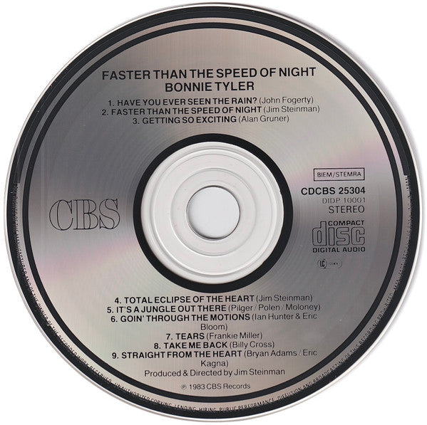 Bonnie Tyler : Faster Than The Speed Of Night (CD, Album, CSR)