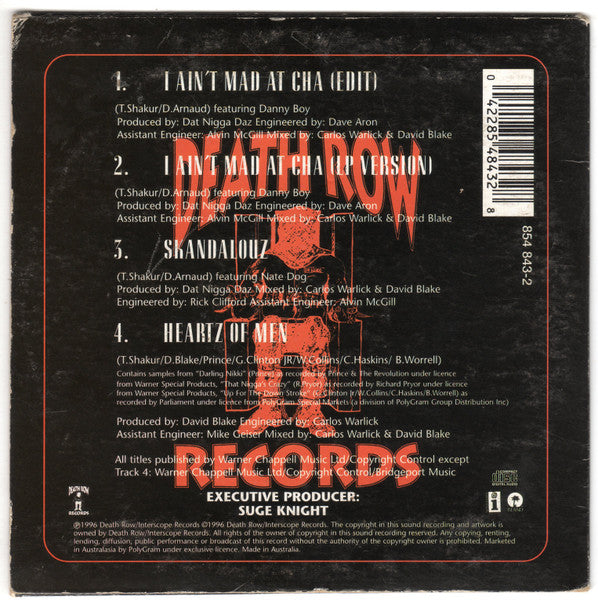 2Pac : I Ain't Mad At 'Cha (CD, Single, Car)
