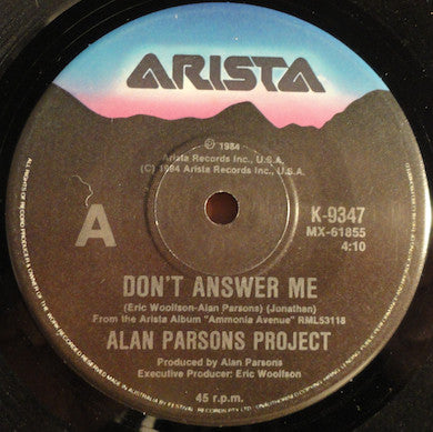 The Alan Parsons Project : Don't Answer Me (7")