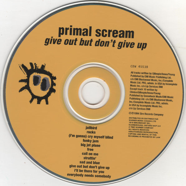 Primal Scream : Give Out But Don't Give Up (CD, Album)