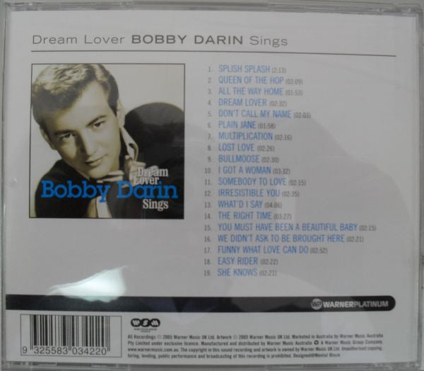 Bobby Darin : Dream Lover Bobby Darin Sings (CD, Comp)