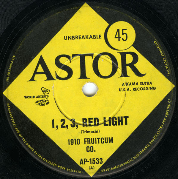1910 Fruitgum Company : 1, 2, 3, Red Light  (7", Single)