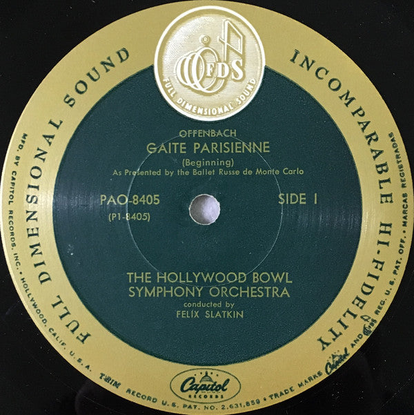 Offenbach* : Hollywood Bowl Symphony Orchestra*, Felix Slatkin : Gaite Parisienne (LP, Album, Mono, Gat)