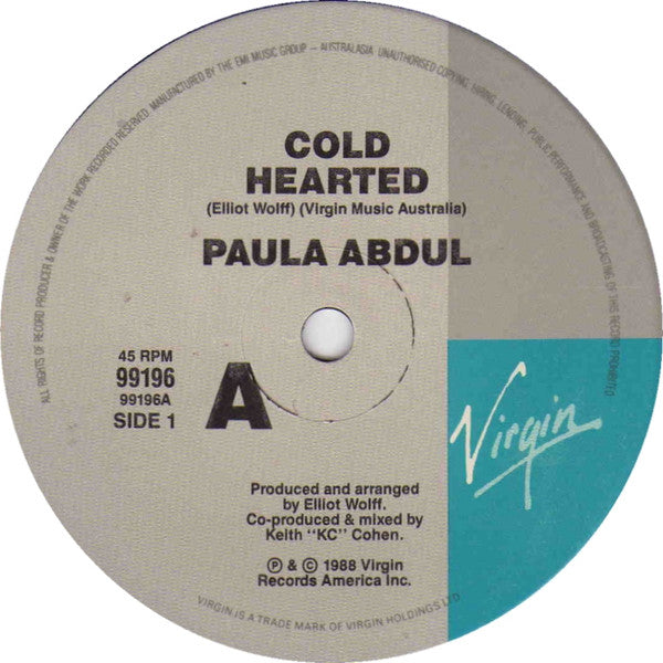 Paula Abdul : Cold Hearted / One Or The Other (7")