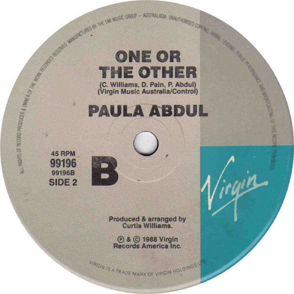 Paula Abdul : Cold Hearted / One Or The Other (7")