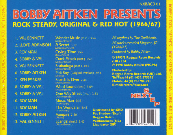 Bobby Aitken : Rock Steady, Original And Red Hot (1966/67) (CD, Comp)