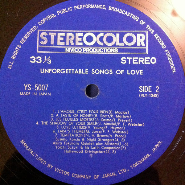 Various : Unforgettable Songs Of Love (LP, Comp)