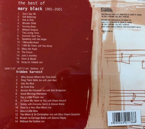 Mary Black : The Best Of Mary Black 1991-2001 / Hidden Harvest (2xCD, Album, Comp, Spe)
