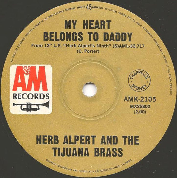 Herb Alpert & The Tijuana Brass : Carmen / My Heart Belongs To Daddy (7", Single)