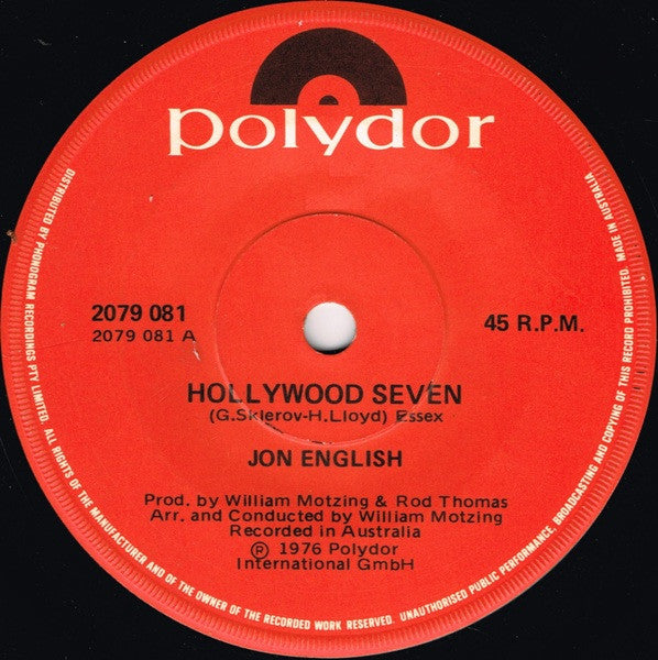 Jon English (3) : Hollywood Seven (7", Single)