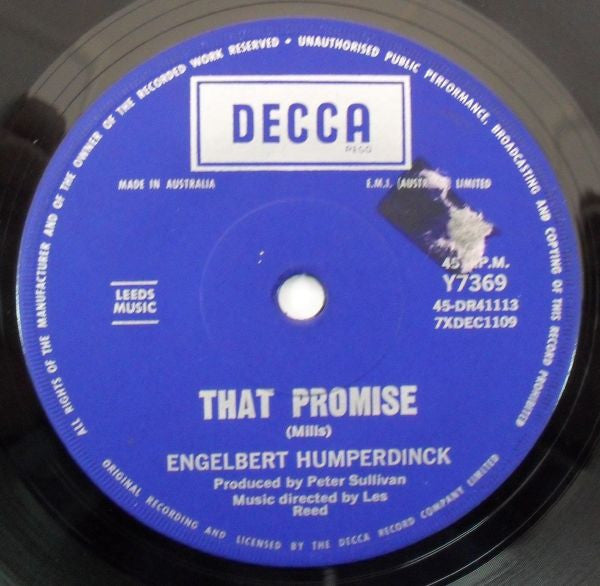 Engelbert Humperdinck : The Last Waltz (7", Single)