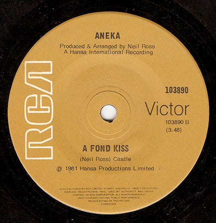 Aneka : Japanese Boy / A Fond Kiss (7")