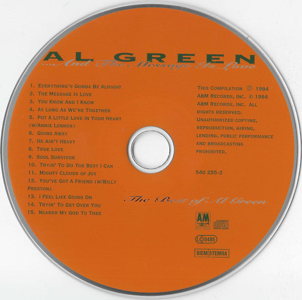 Al Green : ... And The Message Is Love (The Best Of Al Green) (CD, Comp, RE, PMD)