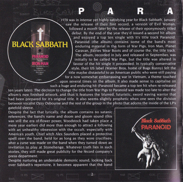 Black Sabbath : Paranoid (CD, Album, RE, RM)