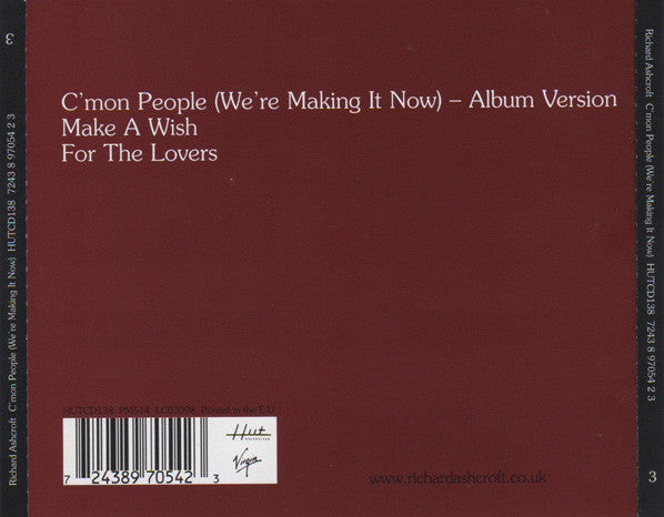 Richard Ashcroft : C'mon People (We're Making It Now) (CD, Single)
