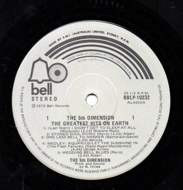 The 5th Dimension* : Greatest Hits On Earth (LP, Comp, RE)