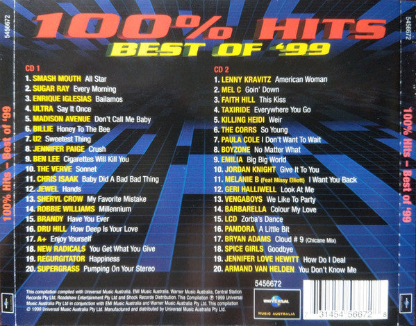 Various : 100% Hits - Best Of '99 (2xCD, Comp)