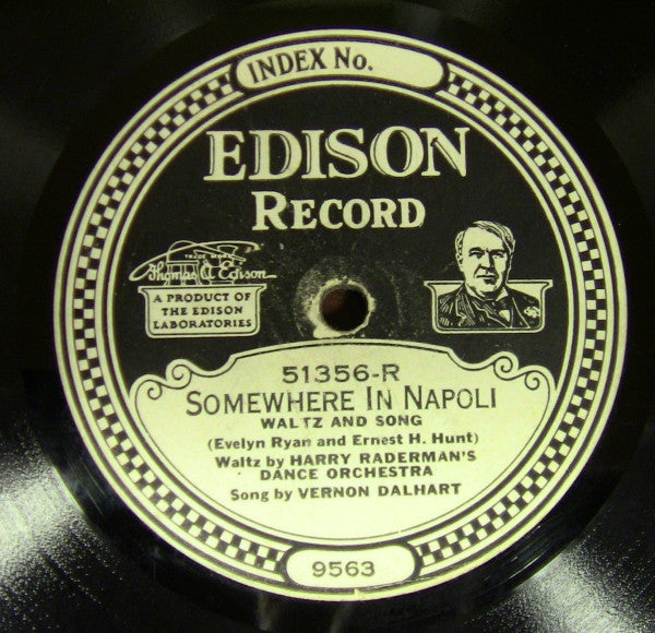 Harry Raderman's Dance Orchestra : Somewhere In Napoli / In Dreams With You (Edison Disc)