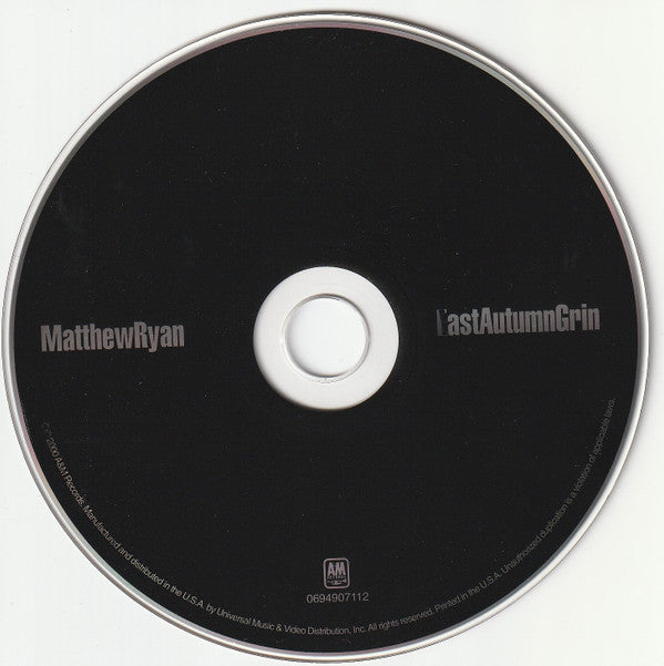 Matthew Ryan : East Autumn Grin (CD, Album)