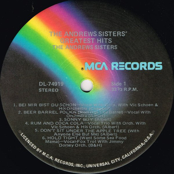 The Andrews Sisters : The Andrews Sisters' Greatest Hits (LP, Comp, RE)