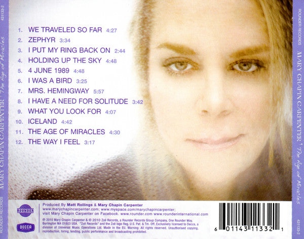 Mary Chapin Carpenter : The Age Of Miracles (CD, Album)