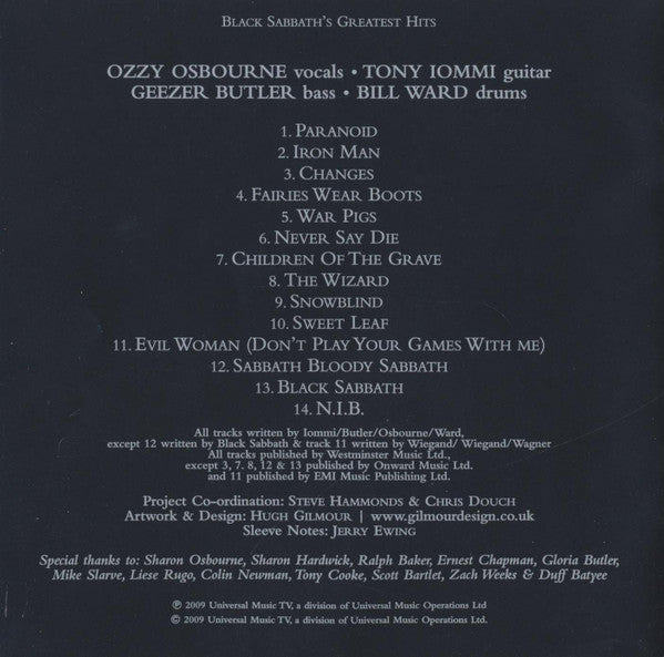 Black Sabbath : Greatest Hits (CD, Comp)