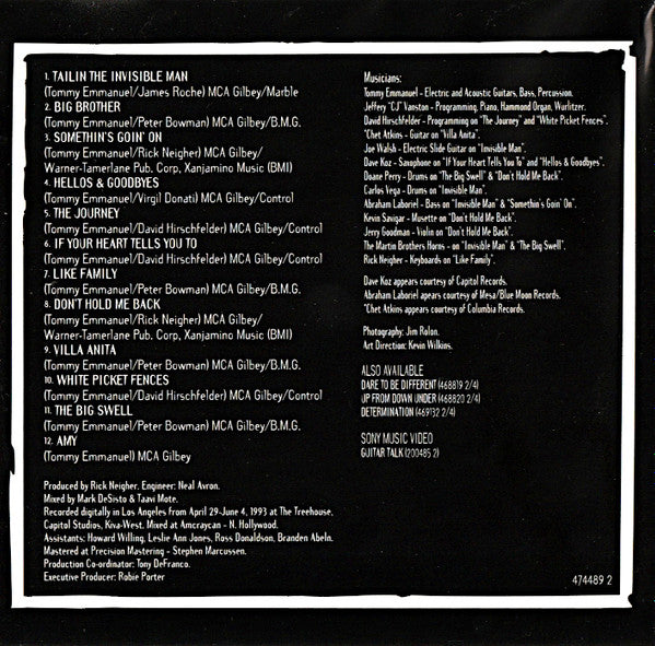 Tommy Emmanuel : The Journey (CD, Album)
