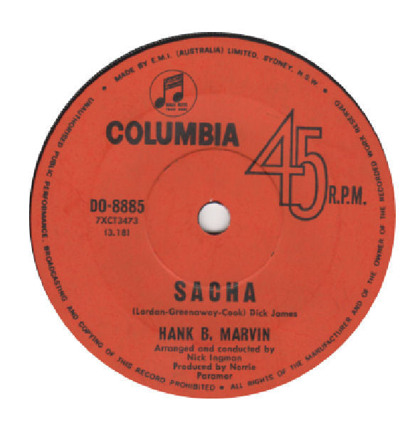 Hank B. Marvin* : Sacha (7", Single)