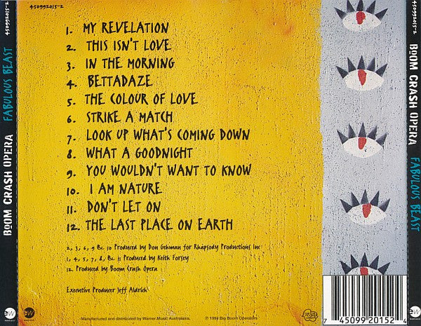 Boom Crash Opera : Fabulous Beast (CD, Album)