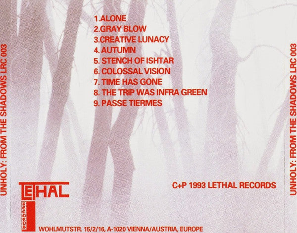Unholy : From The Shadows (CD, Album)