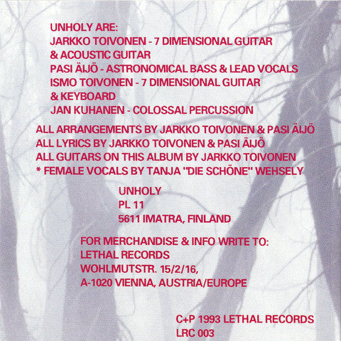 Unholy : From The Shadows (CD, Album)