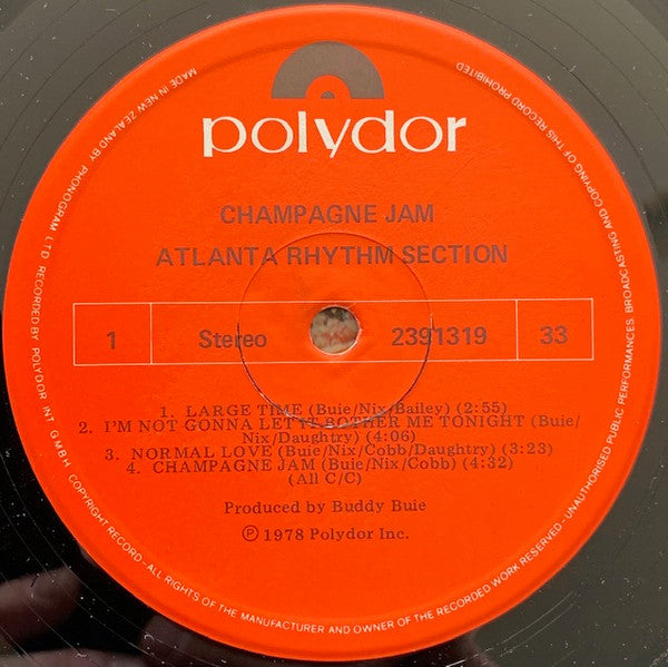 Atlanta Rhythm Section : Champagne Jam (LP, Album)