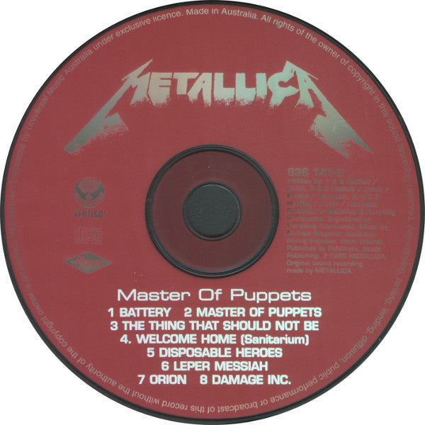 Metallica : Master Of Puppets (CD, Album, RE, SSD)
