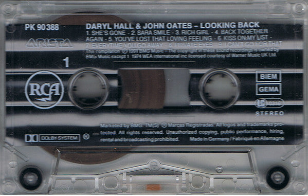 Daryl Hall & John Oates : The Best Of Daryl Hall + John Oates: Looking Back (Cass, Comp)