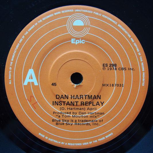 Dan Hartman : Instant Replay (7", Single)