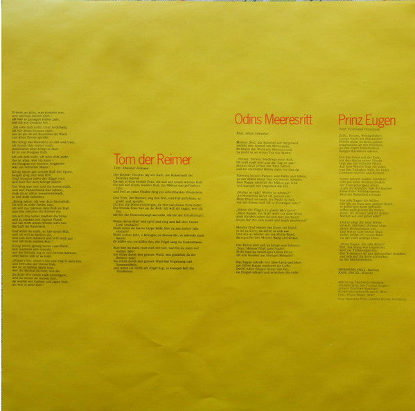 Hermann Prey / Karl Engel : 10 Loewe Balladen (LP, Club)