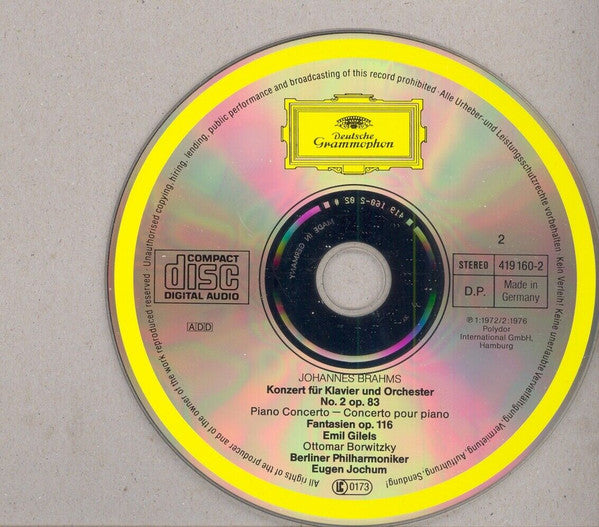 Johannes Brahms - Emil Gilels, Berliner Philharmoniker, Eugen Jochum : Die Klavierkonzerte / 7 Fantasien Op. 116 (2xCD, Album, Comp, RE)