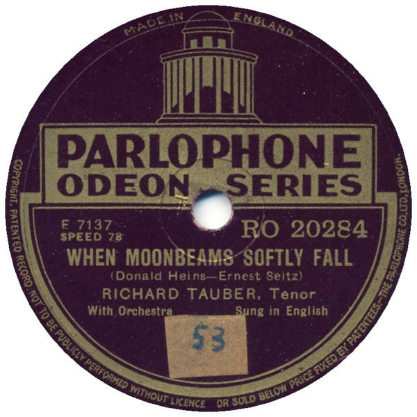 Richard Tauber : You Are My Heart's Delight / When Moonbeams Softly Fall (Shellac, 10")