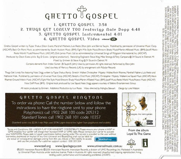 2Pac : Ghetto Gospel (CD, Maxi, Enh)