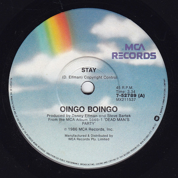 Oingo Boingo : Stay (7", Single)