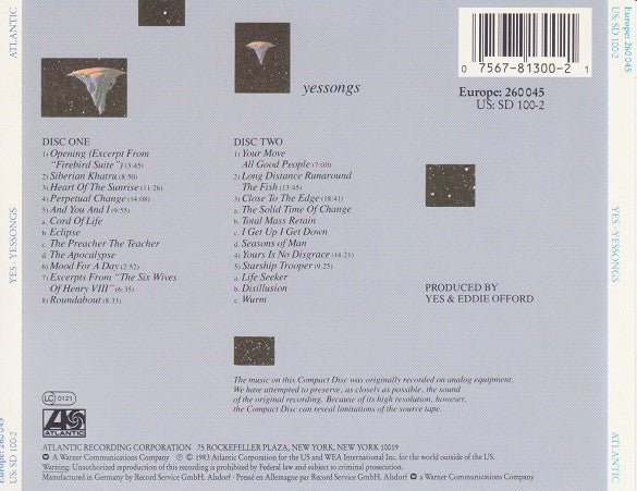 Yes : Yessongs (2xCD, Album, RE)