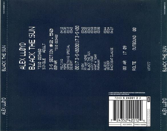 Alex Lloyd : Black The Sun (CD, Album, RE, RP + CD, Bon)
