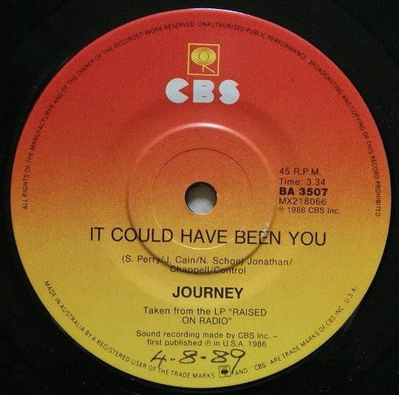 Journey : Girl Can't Help It (7", Single)