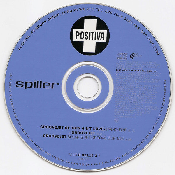 Spiller : Groovejet (If This Ain't Love) (CD, Single)