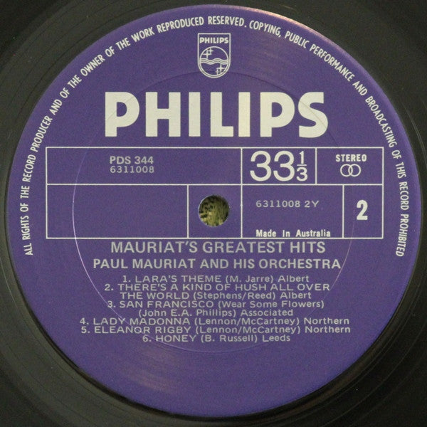 Paul Mauriat And His Orchestra : Mauriat's Greatest Hits (LP, Comp)