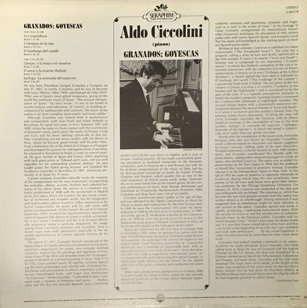 Aldo Ciccolini, Enrique Granados : Goyescas (LP)