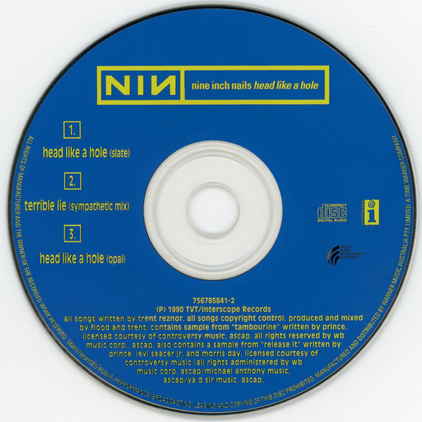 Nine Inch Nails : Head Like A Hole (CD, Maxi, RE, Car)