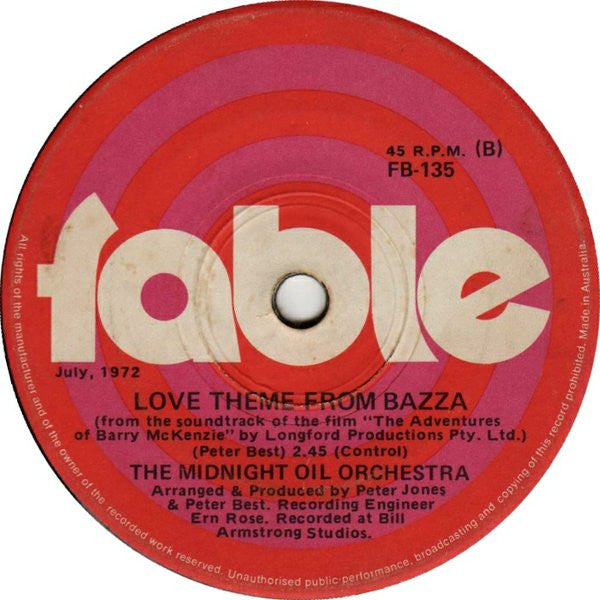 Smacka Fitzgibbon & The Midnight Oil Orchestra : The Adventures Of Barry McKenzie (7", Single)