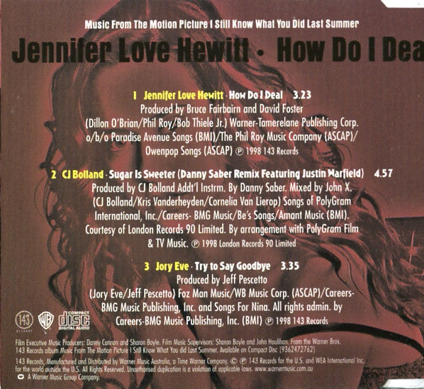 Jennifer Love Hewitt : How Do I Deal (CD, Single)